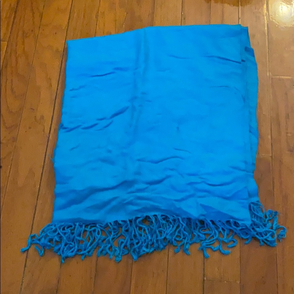 Bright blue scarf
